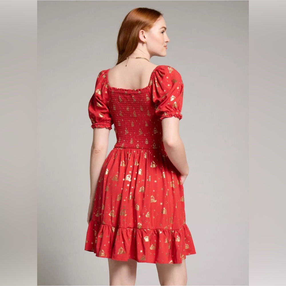 Studio Ghibli® Howl's Moving Castle Calcifer Starry Allover Print Smock Dress - Picture 2 of 4